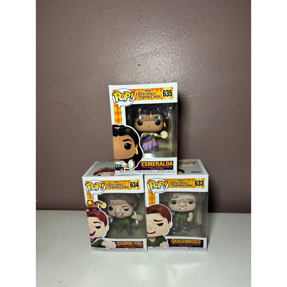 Funko Pop Disney Hunchback of Notre Dame Set Quasimodo 633 634 Esmeralda 635